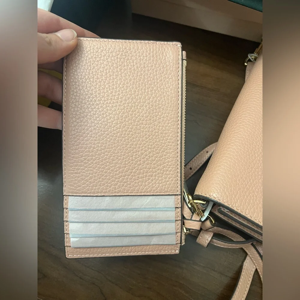 NWT! Tory Burch Thea Flat Wallet Pebbled Leather Crossbody Bag with Flat Wallet - Picture 12 of 13